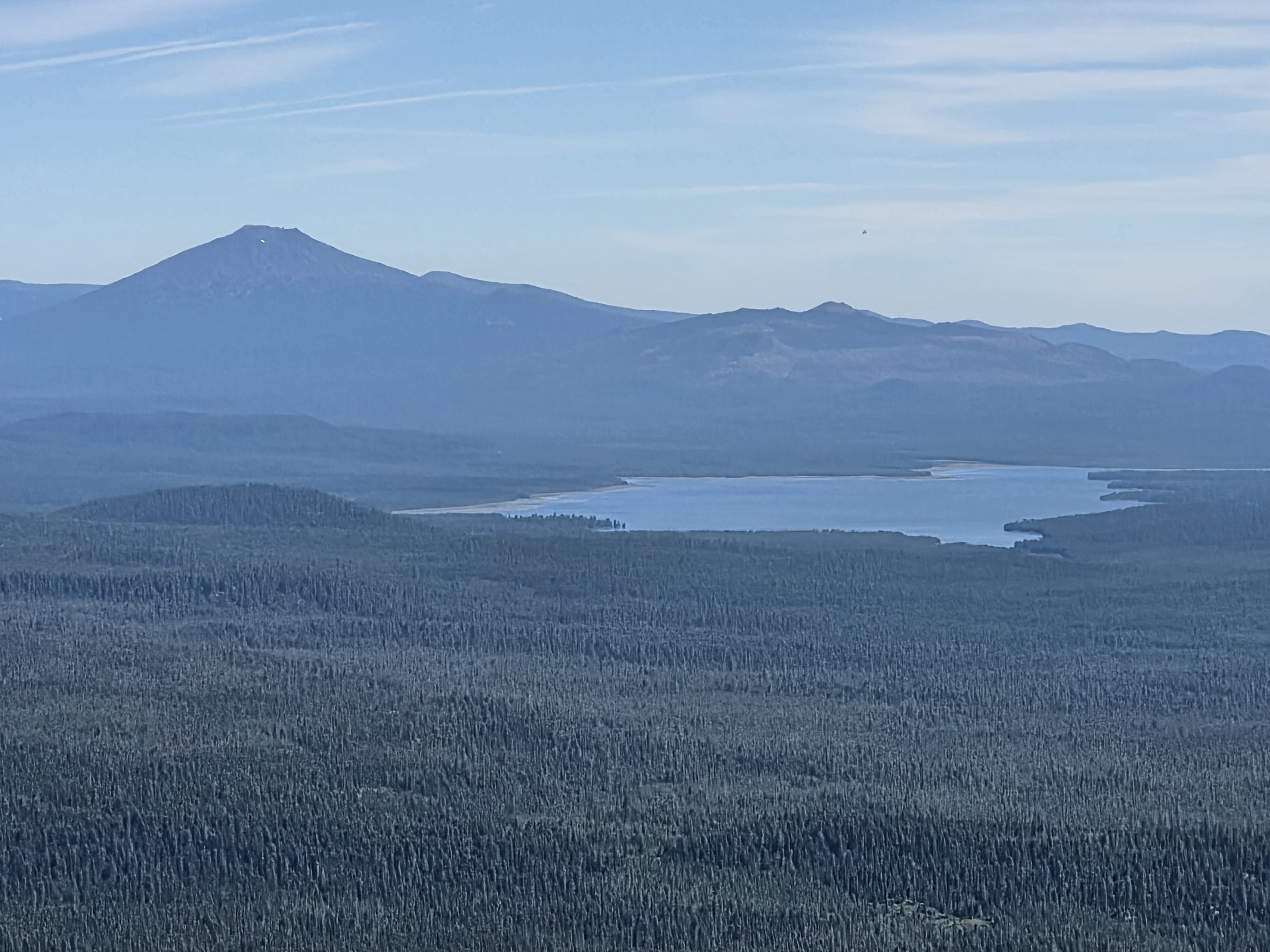Mount Bachelor and Cascade lakes viewed from Maiden Peak